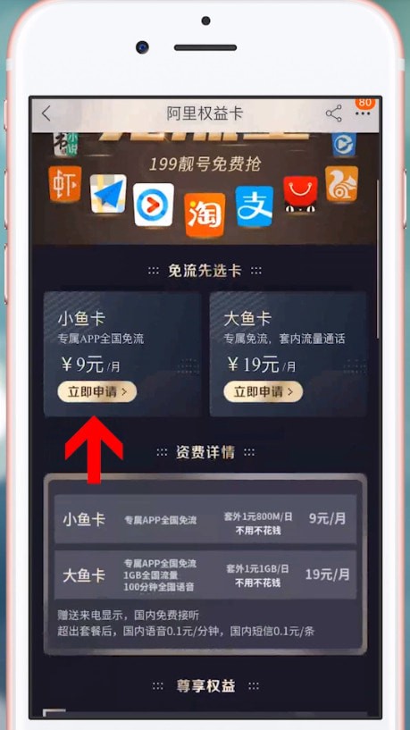 手机淘宝申请阿里鱼卡的具体操作方法是什么图3